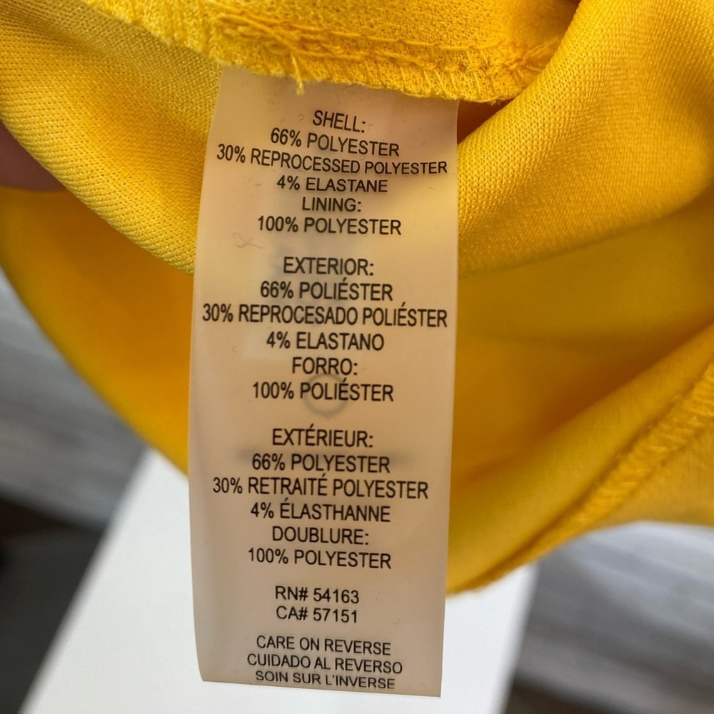 Tommy Hilfiger Yellow Mock Neck Sleeveless Dress Gold Buttons Modern 20W NWT - Picture 8 of 15